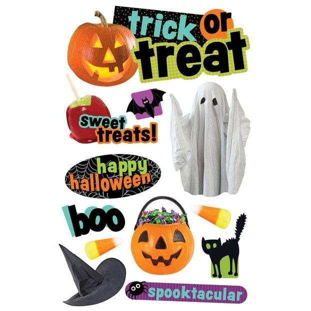 Halloween Collection Trick or Treat 5 x 7 Glitter 3D Scrapbook Embellishment by Paper House Productions - Scrapbook Supply Companies