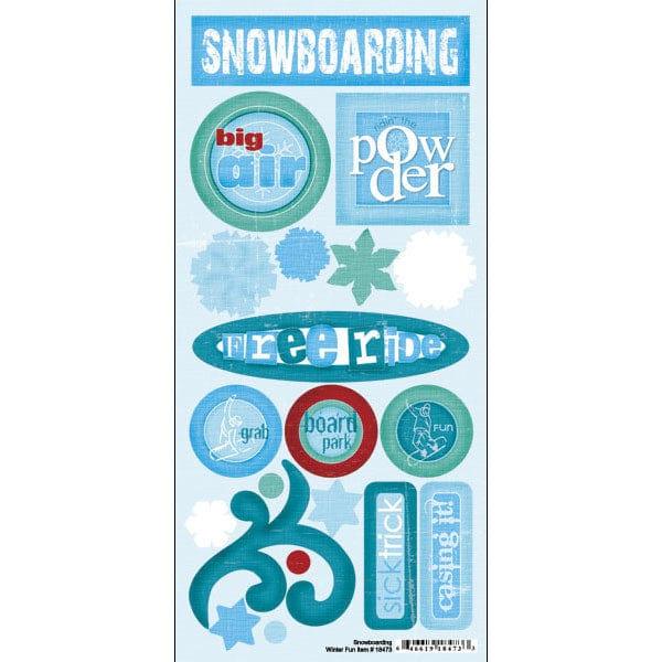 Winter Fun Collection Snowboarding Scrapbook Stickers by Scrapbook Customs - Scrapbook Supply Companies