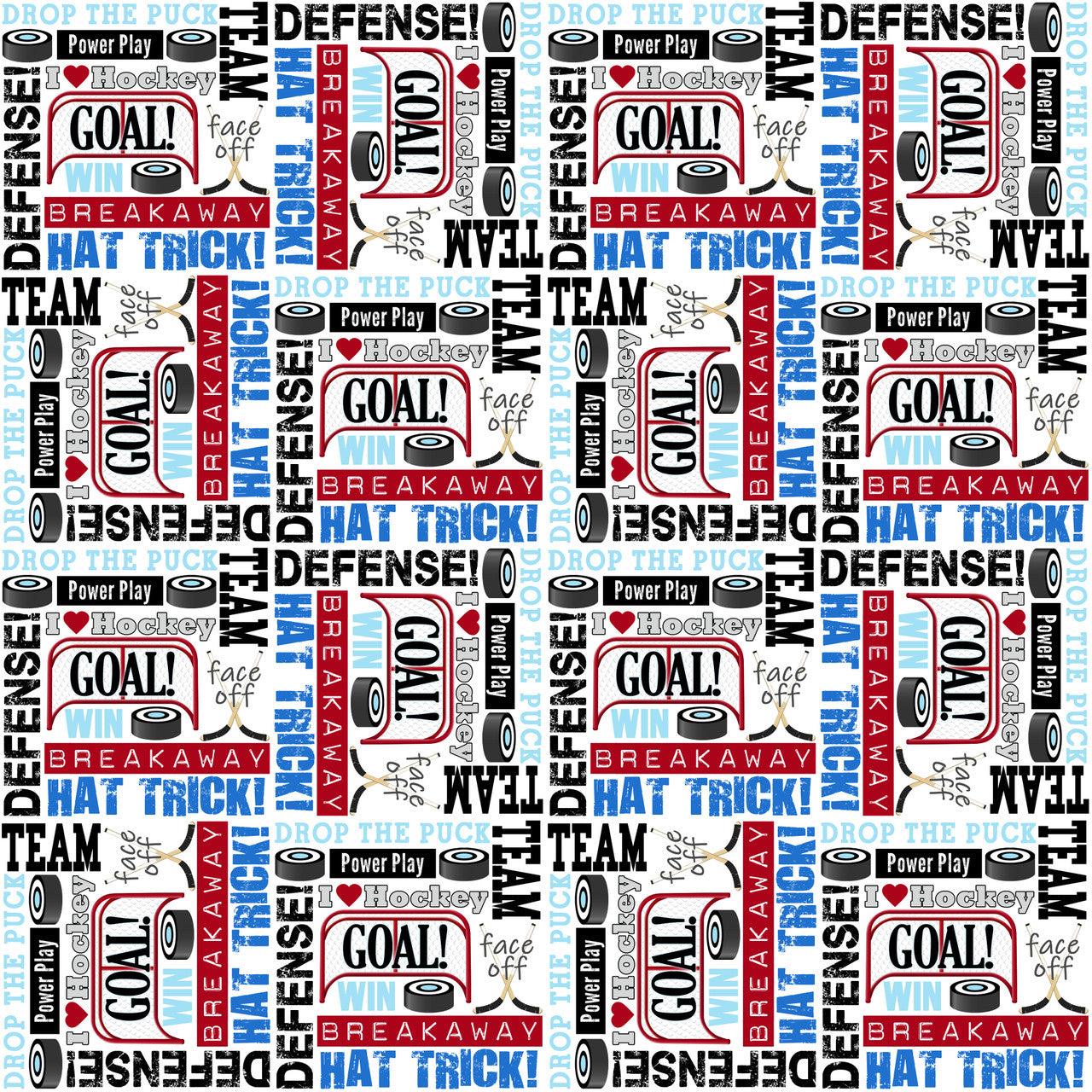 Drop The Puck Collection Hockey Collage 12 x 12 Double-Sided Scrapbook Paper by SSC Designs - Scrapbook Supply Companies