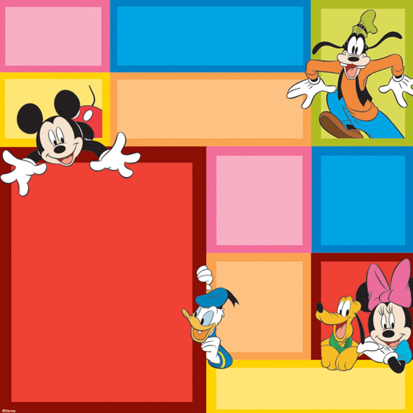 Disney Mickey Mouse & Friends Collection Color Block 12 x 12 Scrapbook Paper by EK Success - Scrapbook Supply Companies