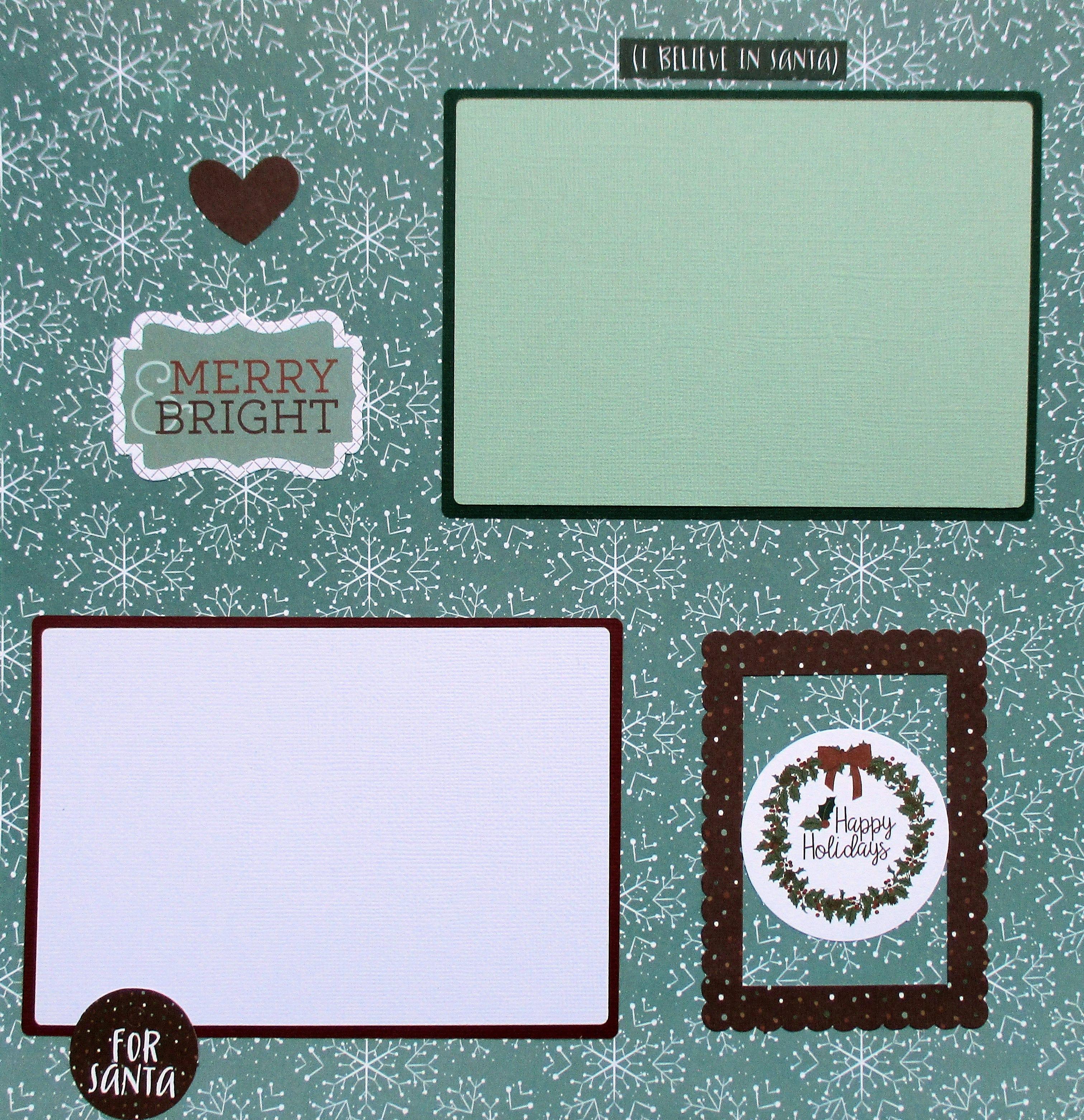 Winter Meadow Collection Holly Jolly 2 - 12 x 12 Pages, Fully-Assembled & Hand-Embellished 3D Scrapbook Premade by SSC Designs