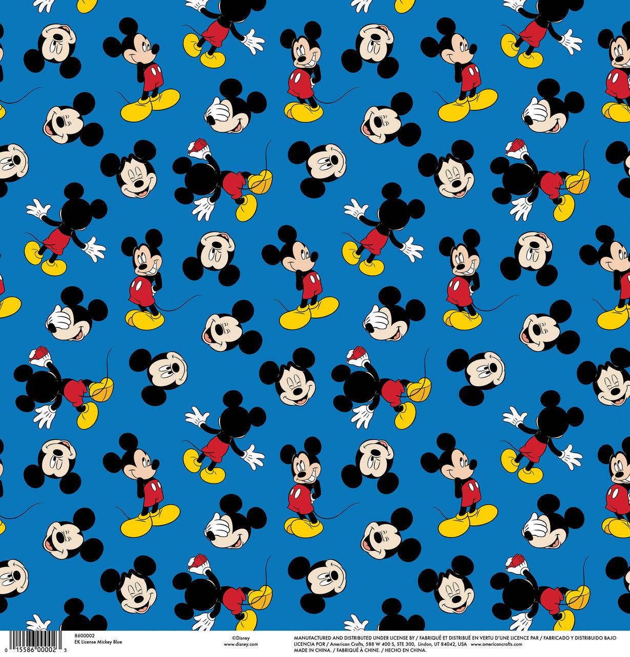 Disney Collection Mickey Blue 12 x 12 Scrapbook Paper by American Crafts - Scrapbook Supply Companies
