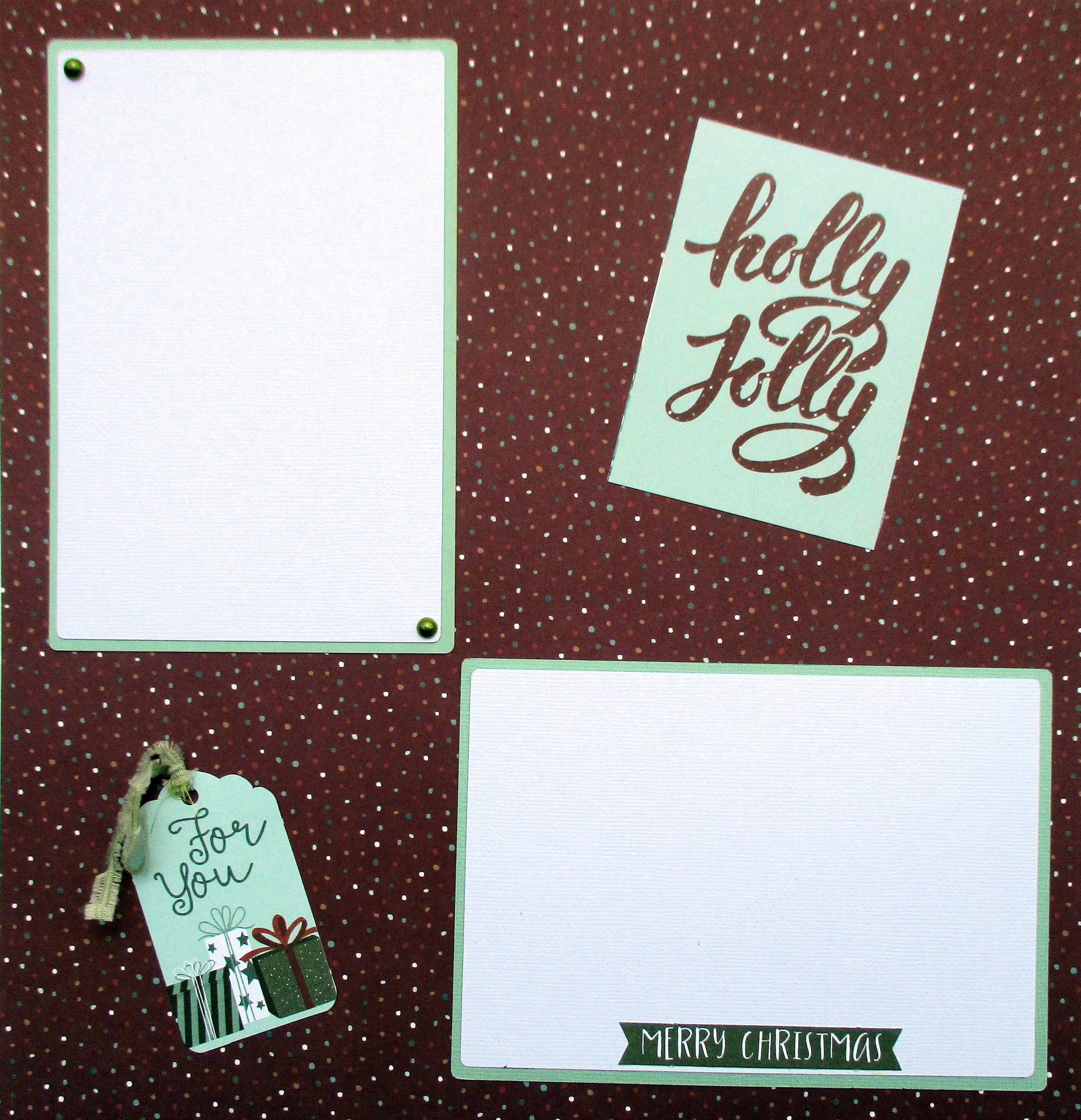 Winter Meadow Collection Holly Jolly 2 - 12 x 12 Pages, Fully-Assembled & Hand-Embellished 3D Scrapbook Premade by SSC Designs - Scrapbook Supply Companies