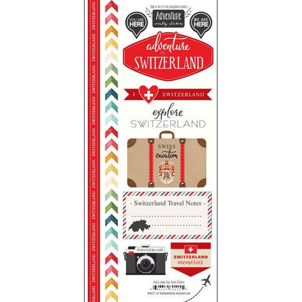 Travel Adventure Collection Switzerland Adventure 6 x 12 Scrapbook Sticker Sheet by Scrapbook Customs - Scrapbook Supply Companies
