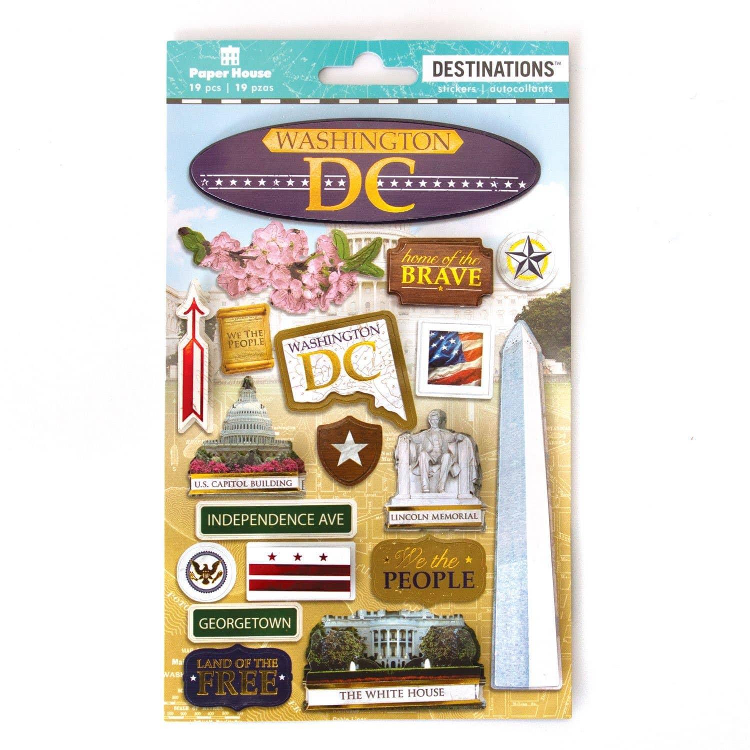Travel Collection Washington DC 5 x 7 Glitter 3D Scrapbook Embellishment by Paper House Productions - Scrapbook Supply Companies
