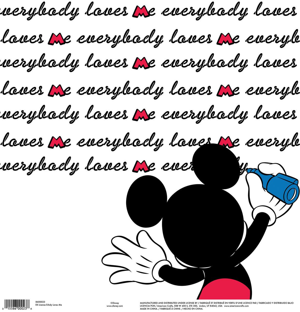 Disney Collection Mickey Everybody Loves Me 12 x 12 Scrapbook Paper by American Crafts - Scrapbook Supply Companies