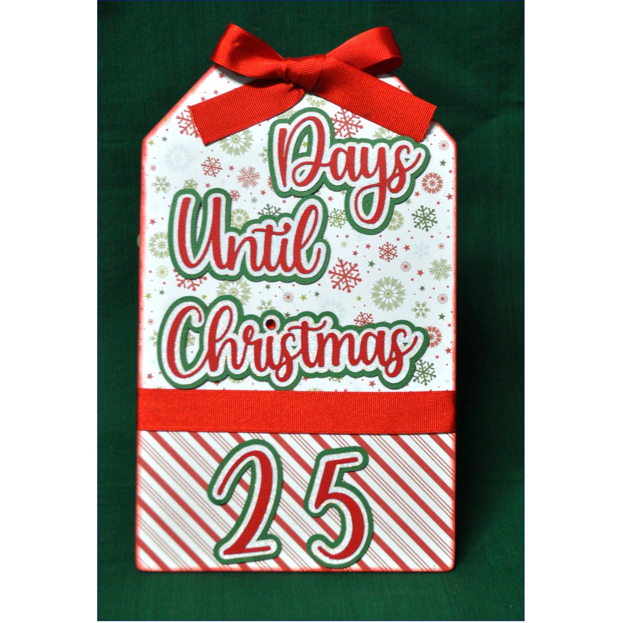 Countdown To Christmas Peppermint Stripe 6.5 x 10 Interactive, Magnetic Countdown Calendar with Number Magnets by SSC Designs