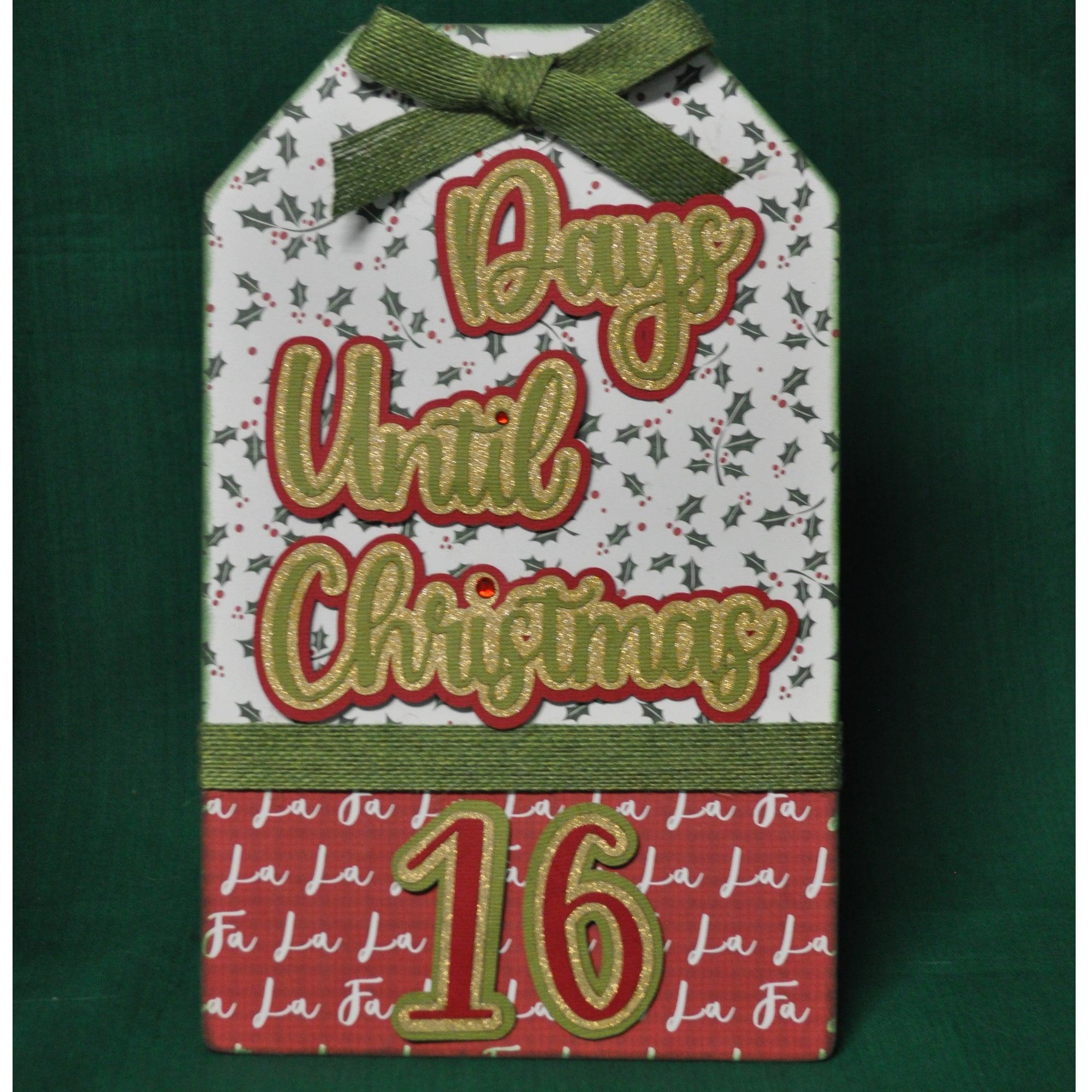 Countdown To Christmas Gold & Green Holly 6.5 x 10 Interactive, Magnetic Countdown Calendar with Number Magnets by SSC Designs