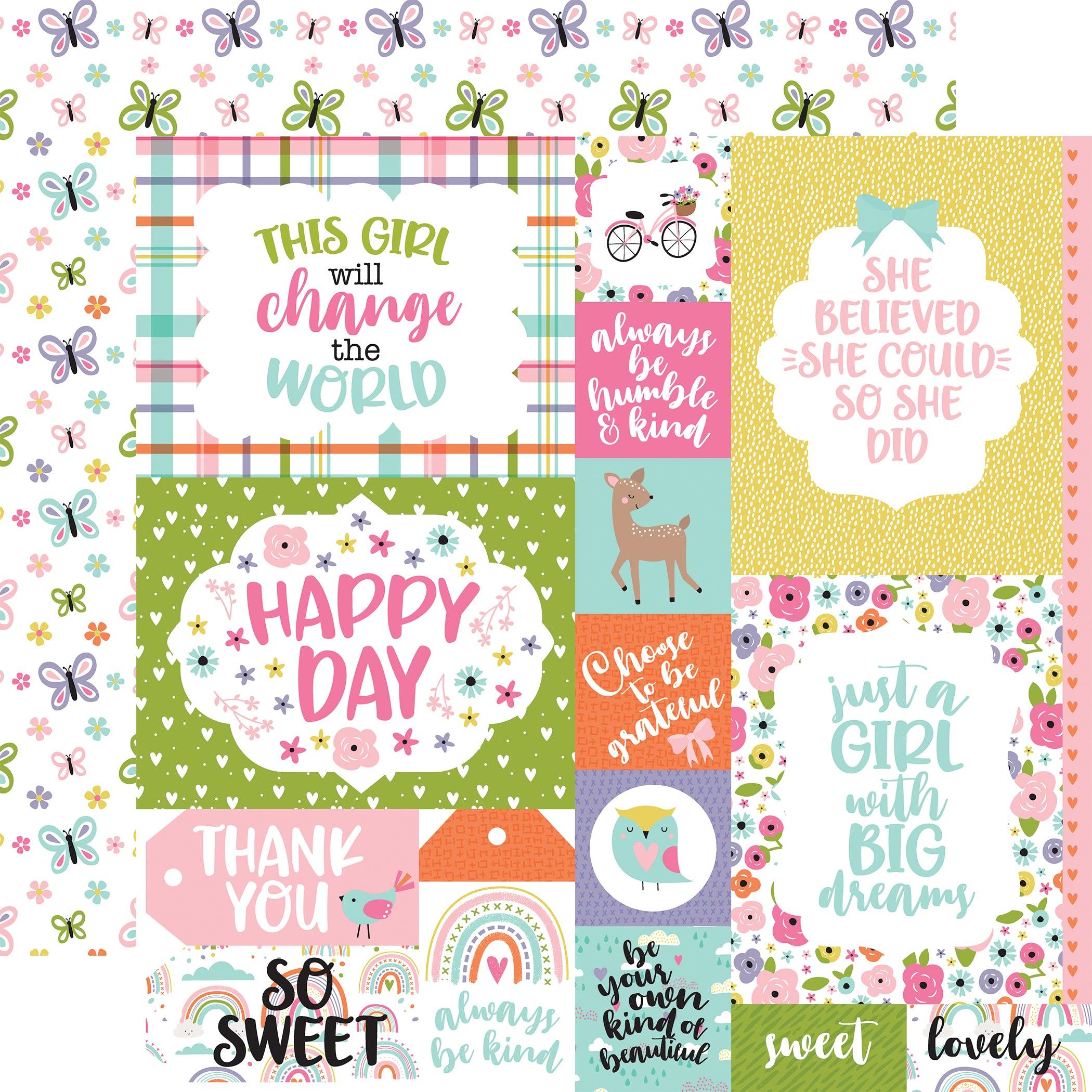 All About A Girl Collection 12 x 12 Scrapbook Paper & Sticker Pack by Echo Park Paper - Scrapbook Supply Companies