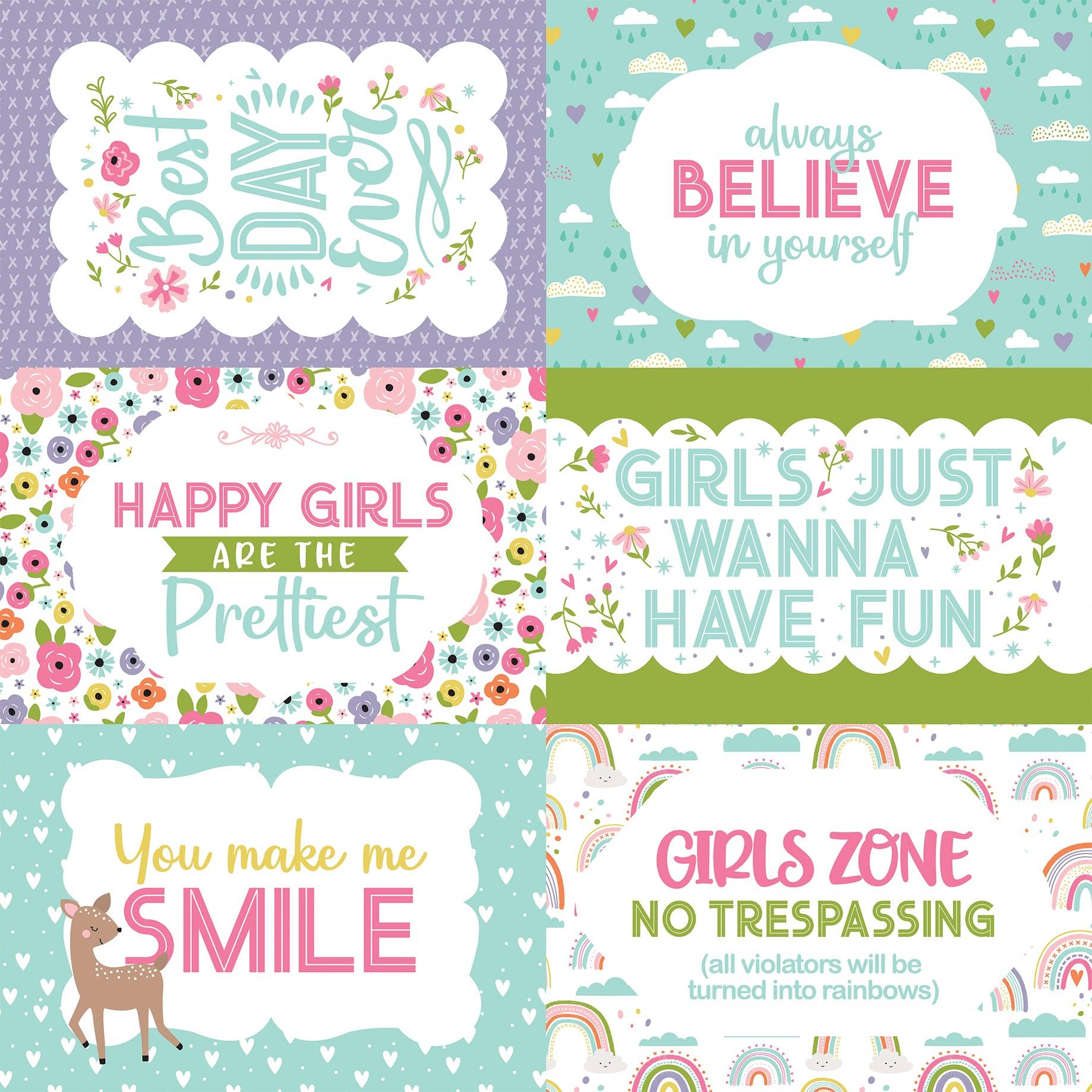 All About A Girl Collection 6x4 Journaling Cards 12 x 12 Double-Sided Scrapbook Paper by Echo Park Paper - Scrapbook Supply Companies