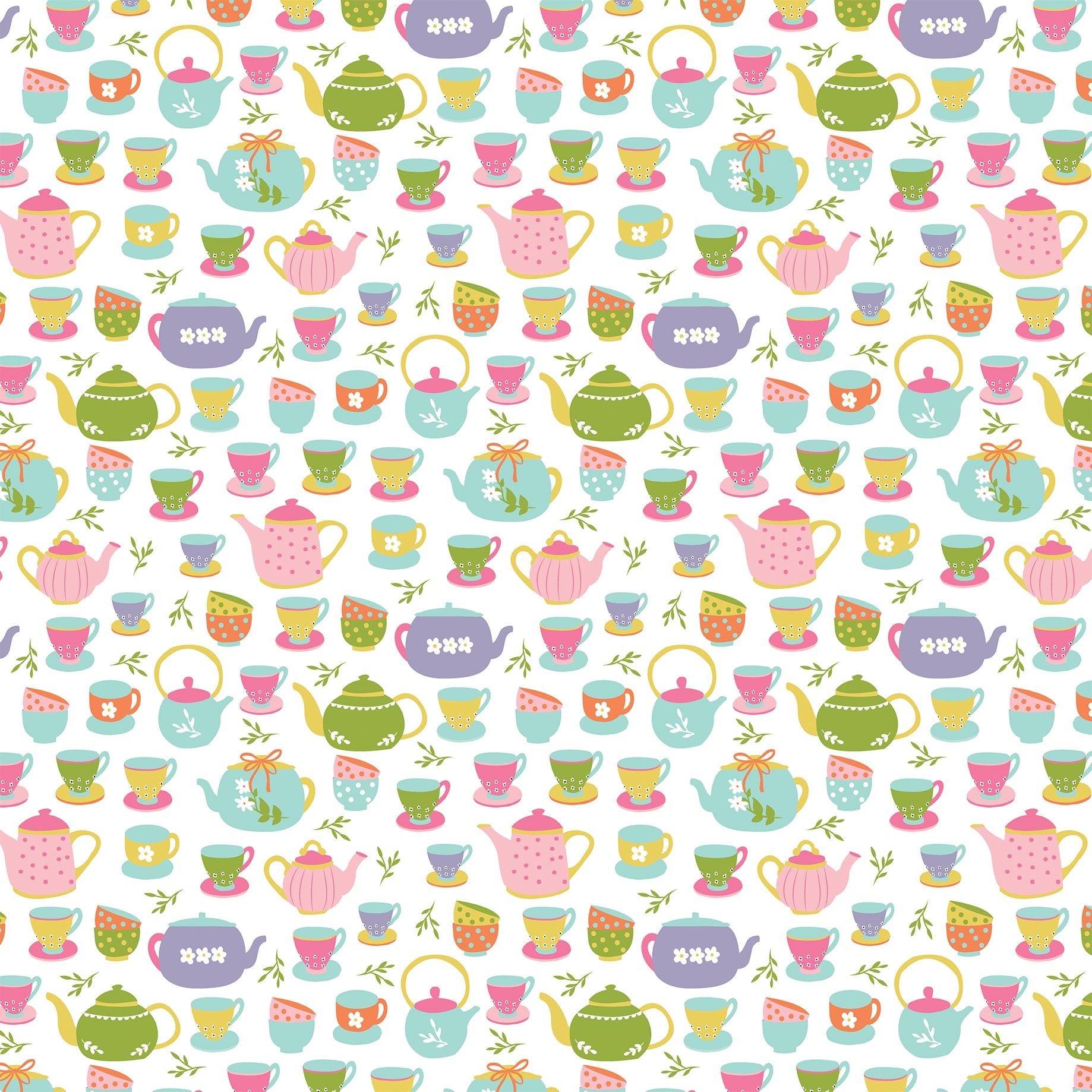 All About A Girl Collection Tea Time 12 x 12 Double-Sided Scrapbook Paper by Echo Park Paper - Scrapbook Supply Companies
