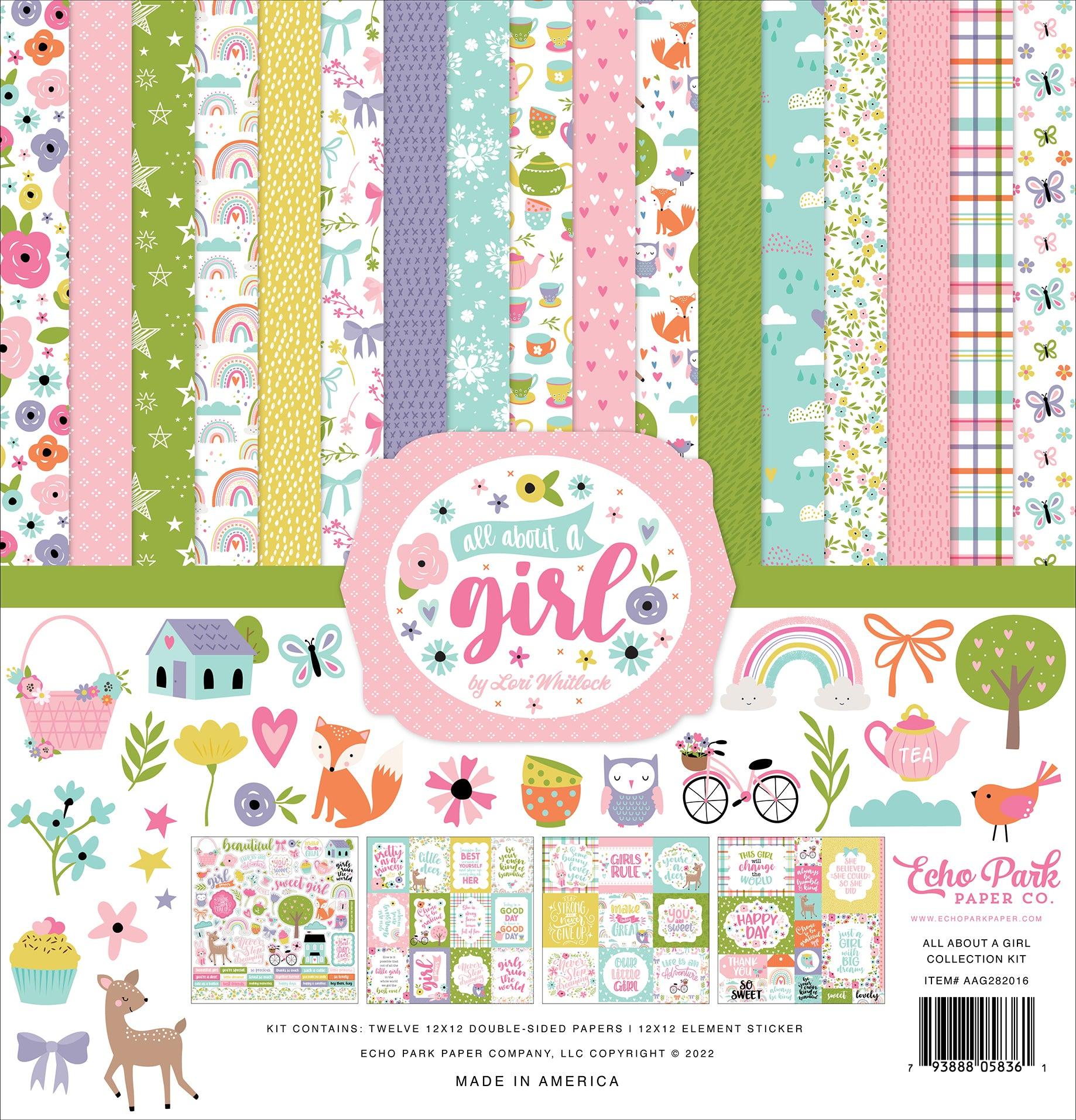 All About A Girl Collection 12 x 12 Scrapbook Paper & Sticker Pack by Echo Park Paper - Scrapbook Supply Companies