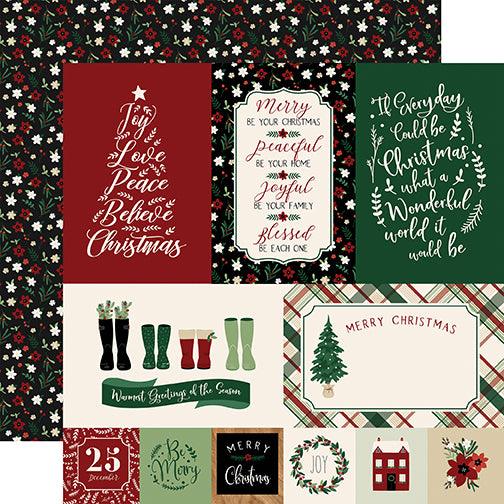 A Cozy Christmas 13-Piece Collection Kit by Echo Park Paper-12 Papers, 1 Sticker - Scrapbook Supply Companies