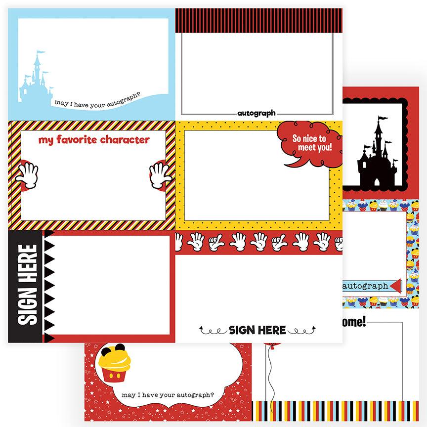 Another Day At The Park Collection Autograph Cards 12 x 12 Double-Sided Scrapbook Paper by Photo Play Paper