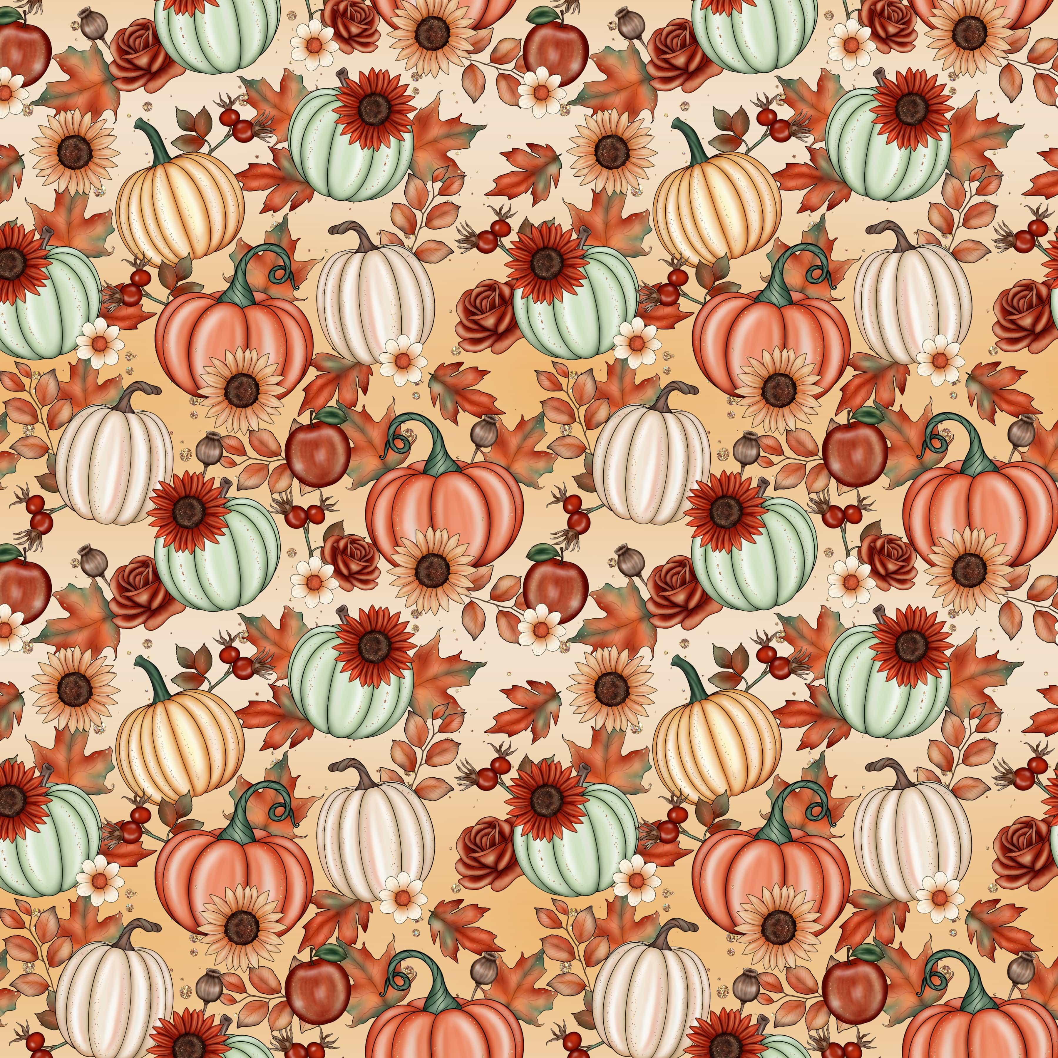 Gaynor Carradice's Autumn Favorites Collection Pumpkin Fields 12 x 12 Double-Sided Scrapbook Paper by SSC Designs - Scrapbook Supply Companies