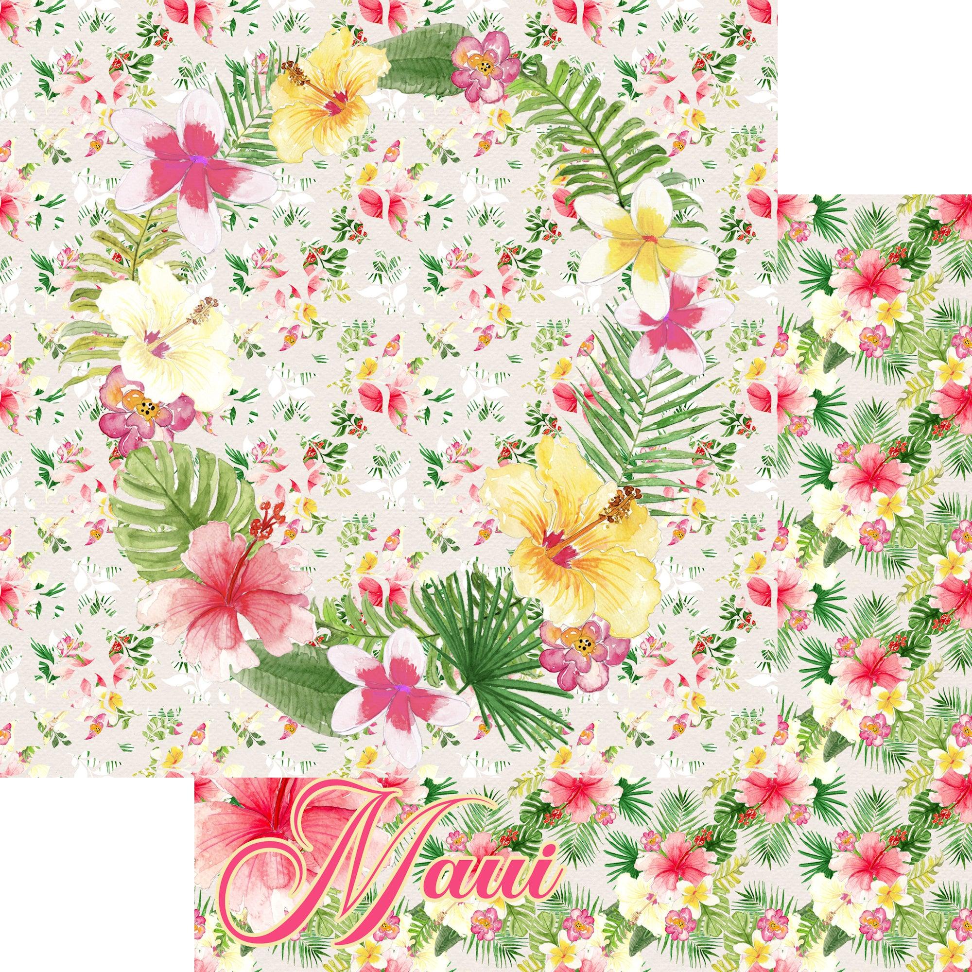Aloha, Hawaii Collection Maui 12 x 12 Double-Sided Scrapbook Paper by SSC Designs
