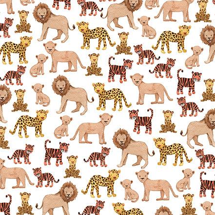 Animal Kingdom Collection Feline Family 12 x 12 Double-Sided Scrapbook Paper by Echo Park Paper - Scrapbook Supply Companies