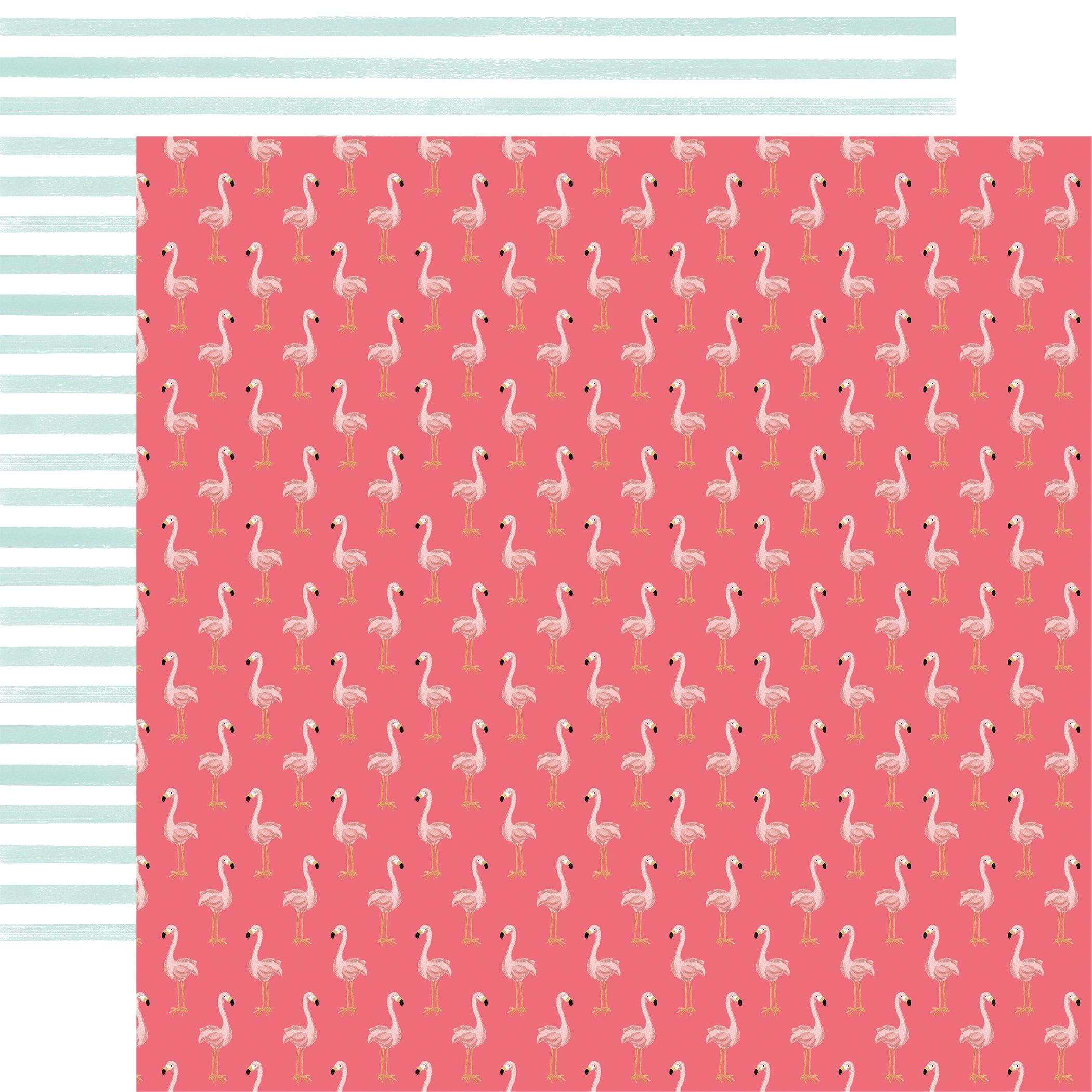 Animal Kingdom Collection Flock of Flamingos 12 x 12 Double-Sided Scrapbook Paper by Echo Park Paper - Scrapbook Supply Companies