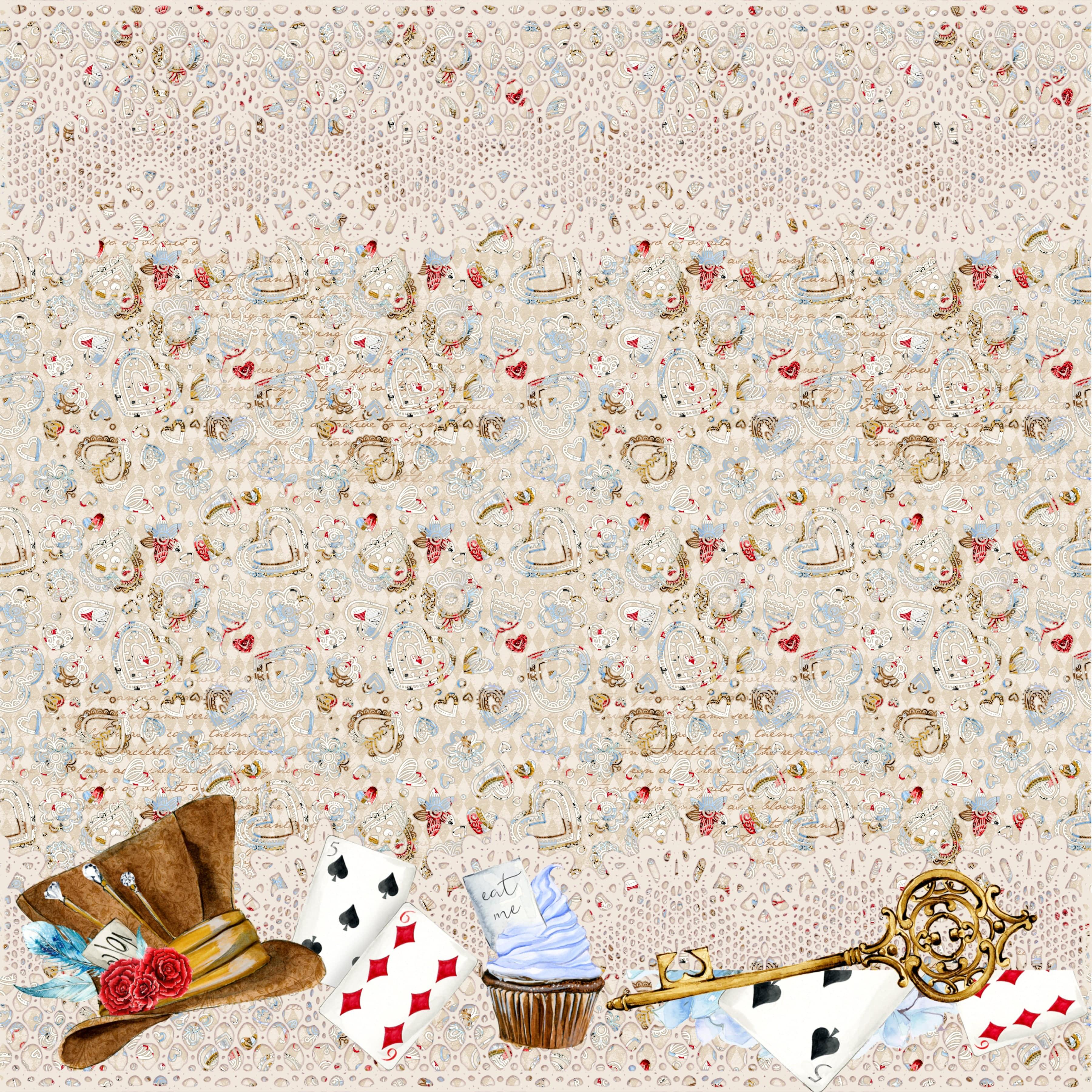 Frou Frou's Alice Collection Wonderland 12 x 12 Double-Sided Scrapbook Paper by SSC Designs - Scrapbook Supply Companies