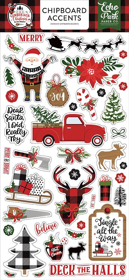A Lumberjack Christmas Collection 6 x 12 Chipboard Accents Scrapbook Embellishments by Echo Park Paper - Scrapbook Supply Companies