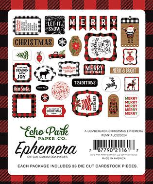 A Lumberjack Christmas Collection 5 x 5 Ephemera Die Cut Scrapbook Embellishments by Echo Park Paper - Scrapbook Supply Companies