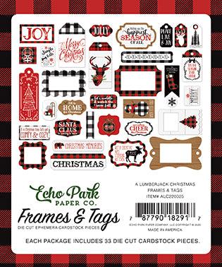 A Lumberjack Christmas Collection 5 x 5 Frames & Tags Die Cut Scrapbook Embellishments by Echo Park Paper - Scrapbook Supply Companies