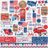 America Collection Elements 12 x 12 Scrapbook Sticker Sheet by Echo Park Paper