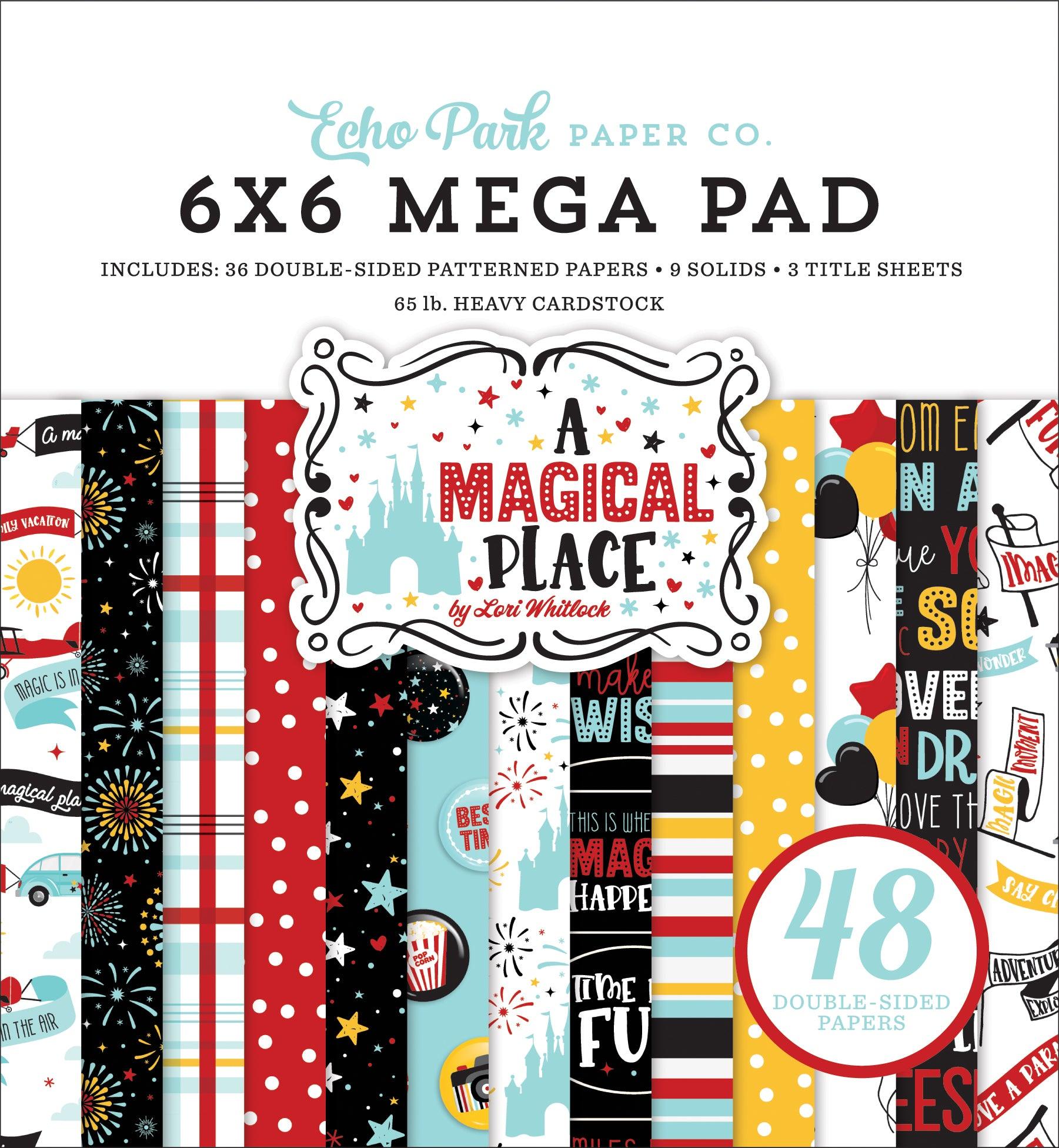 A Magical Place Collection 6 x 6 Mega Paper Pad by Echo Park Paper - 48 Double-Sided Papers - Scrapbook Supply Companies