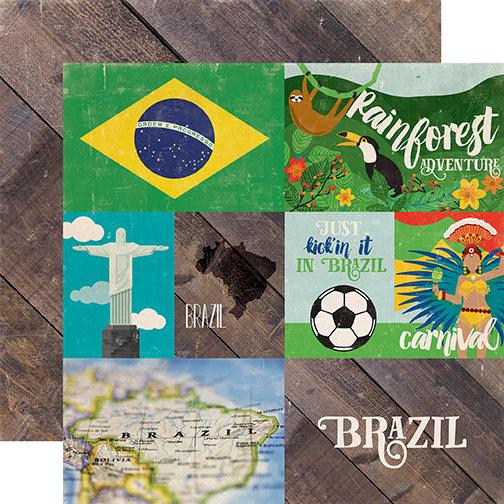 Around The World Collection Brazil 12 x 12 Double-Sided Paper by Echo Park Paper