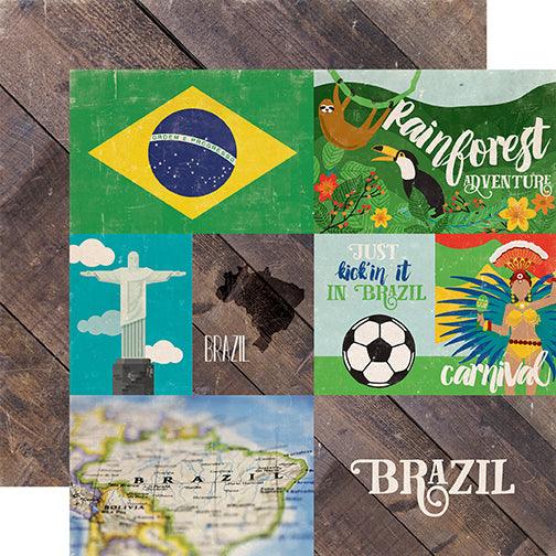 Around The World Collection Brazil 12 x 12 Double-Sided Paper by Echo Park Paper - Scrapbook Supply Companies