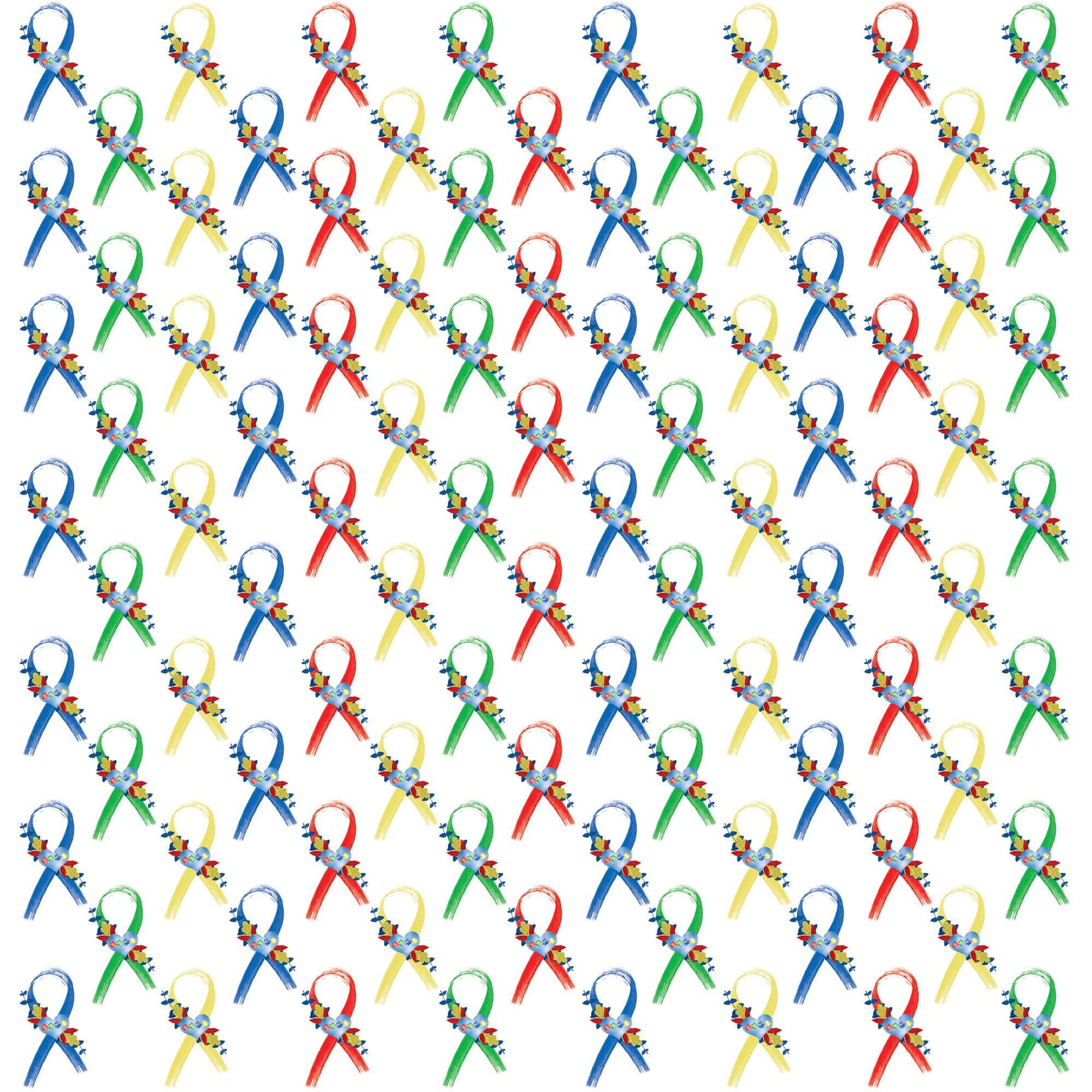 Autism Au-some Collection Puzzle Ribbon 12 x 12 Double-Sided Scrapbook Paper by SSC Designs - Scrapbook Supply Companies