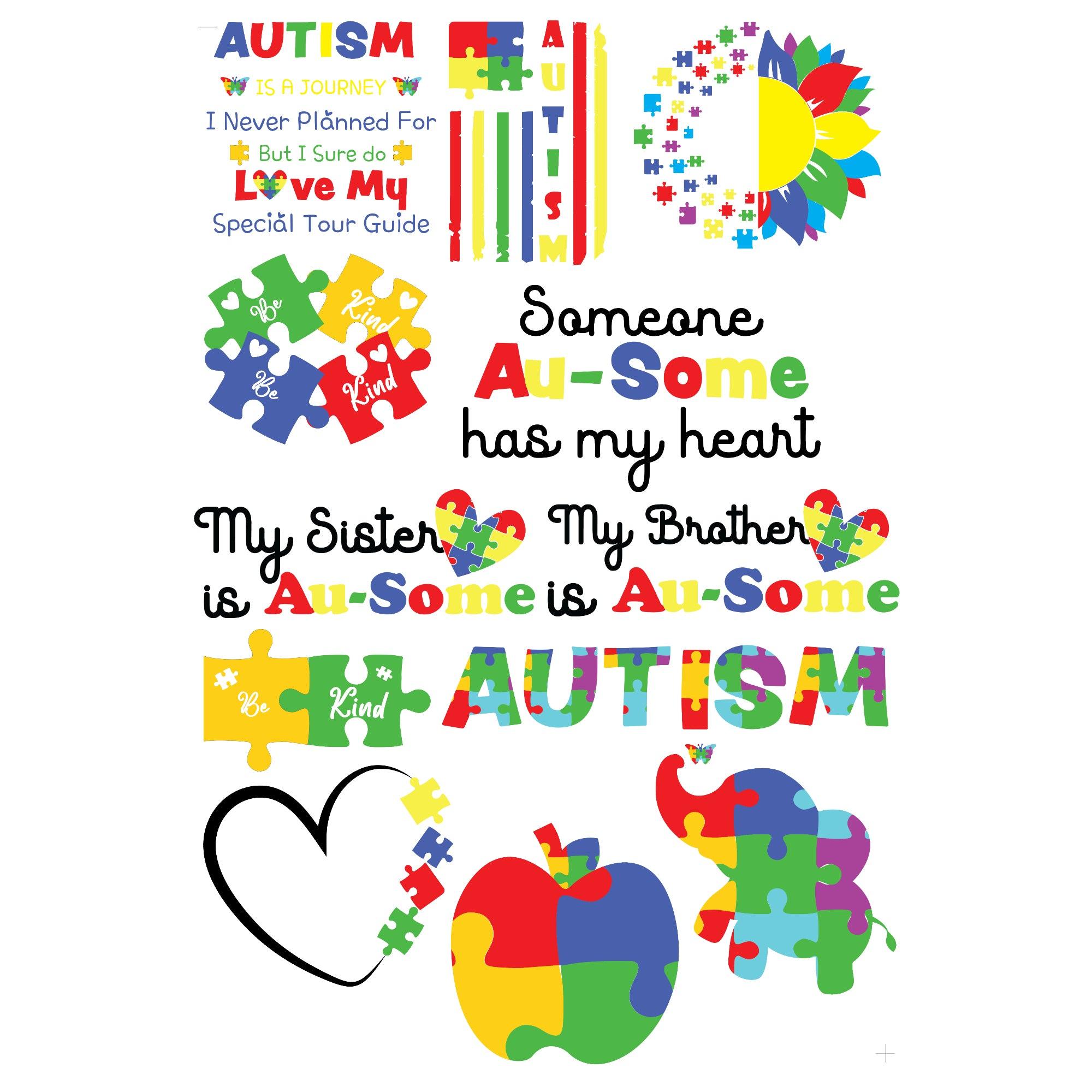 Autism Au-some Collection Laser Cut Ephemera Embellishments by SSC Designs - Scrapbook Supply Companies