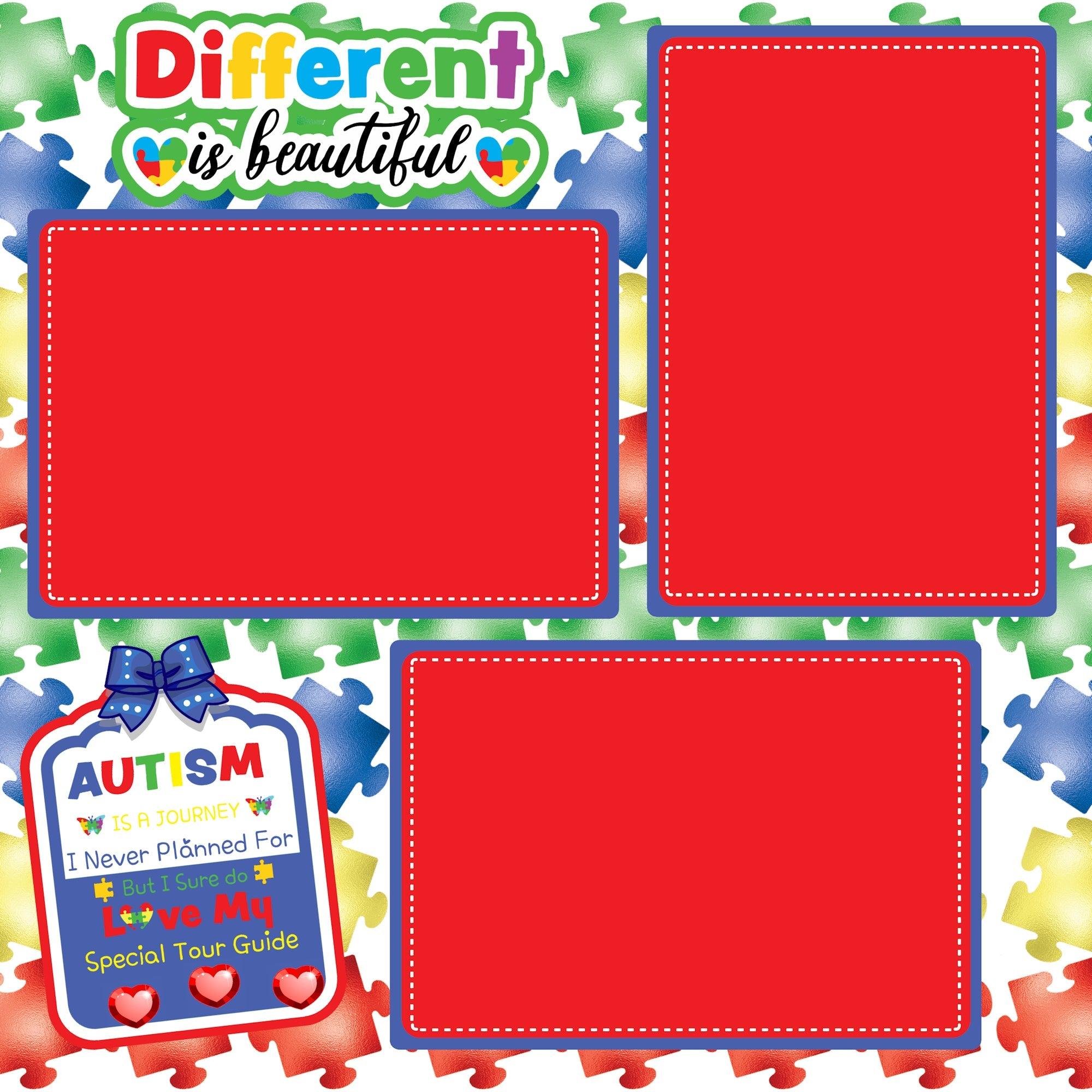 Autism Au-Some (2) - 12 x 12 Premade, Printed Scrapbook Pages by SSC Designs - Scrapbook Supply Companies