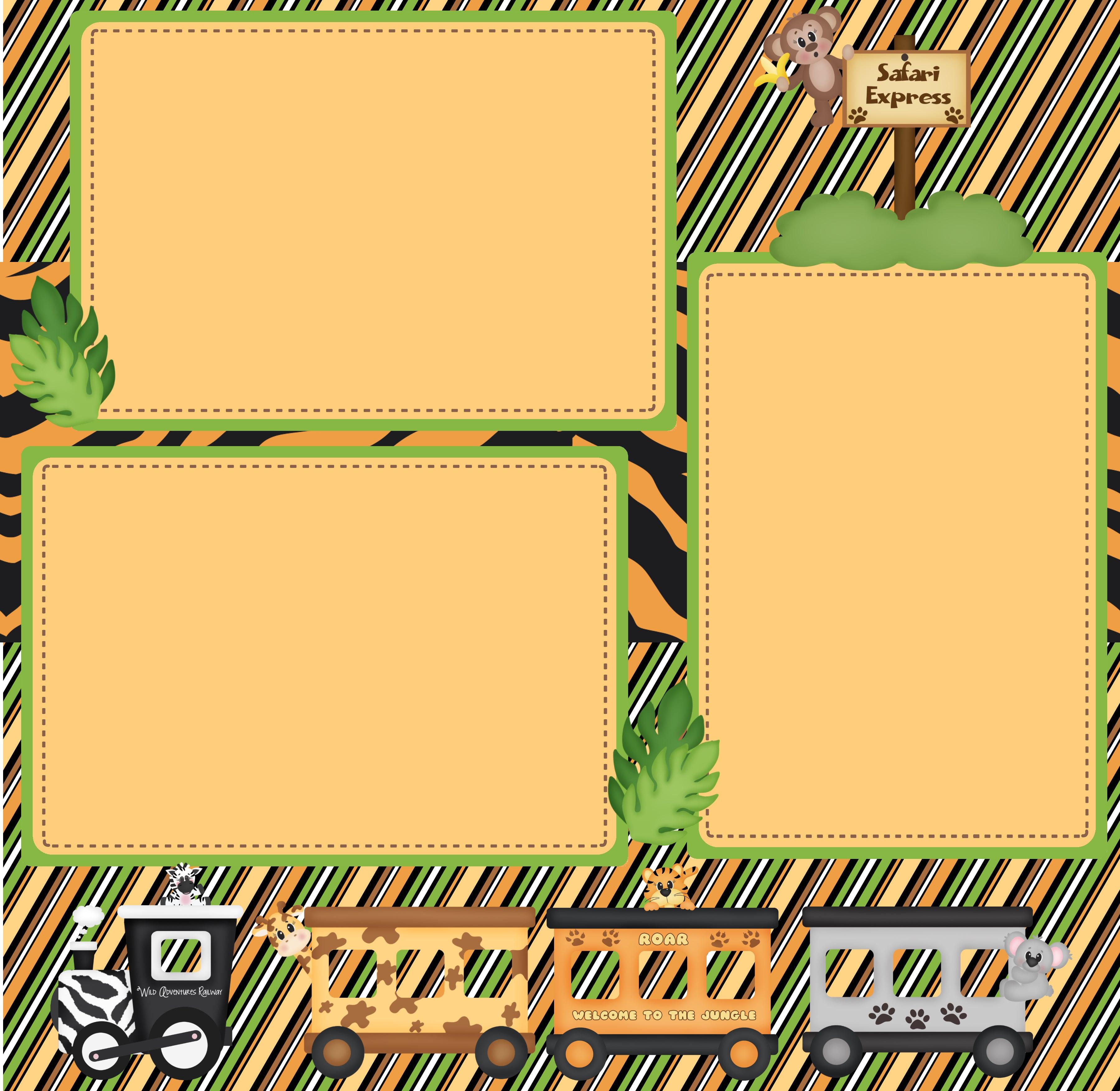 A Day At The Zoo (2) - 12 x 12 Premade, Printed Scrapbook Pages by SSC Designs - Scrapbook Supply Companies
