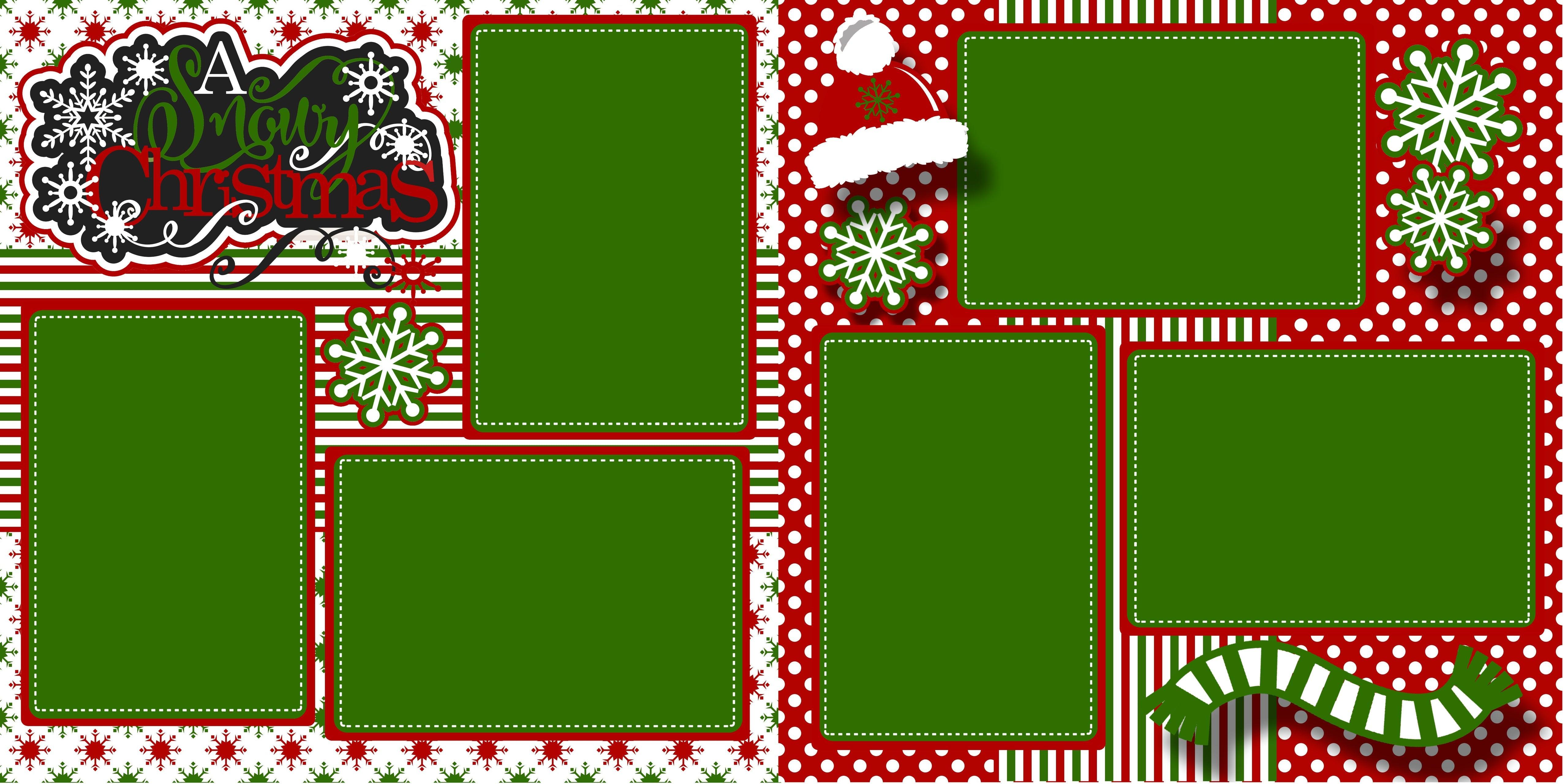 A Snowy Christmas (2) - 12 x 12 Premade, Printed Scrapbook Pages by SSC Designs