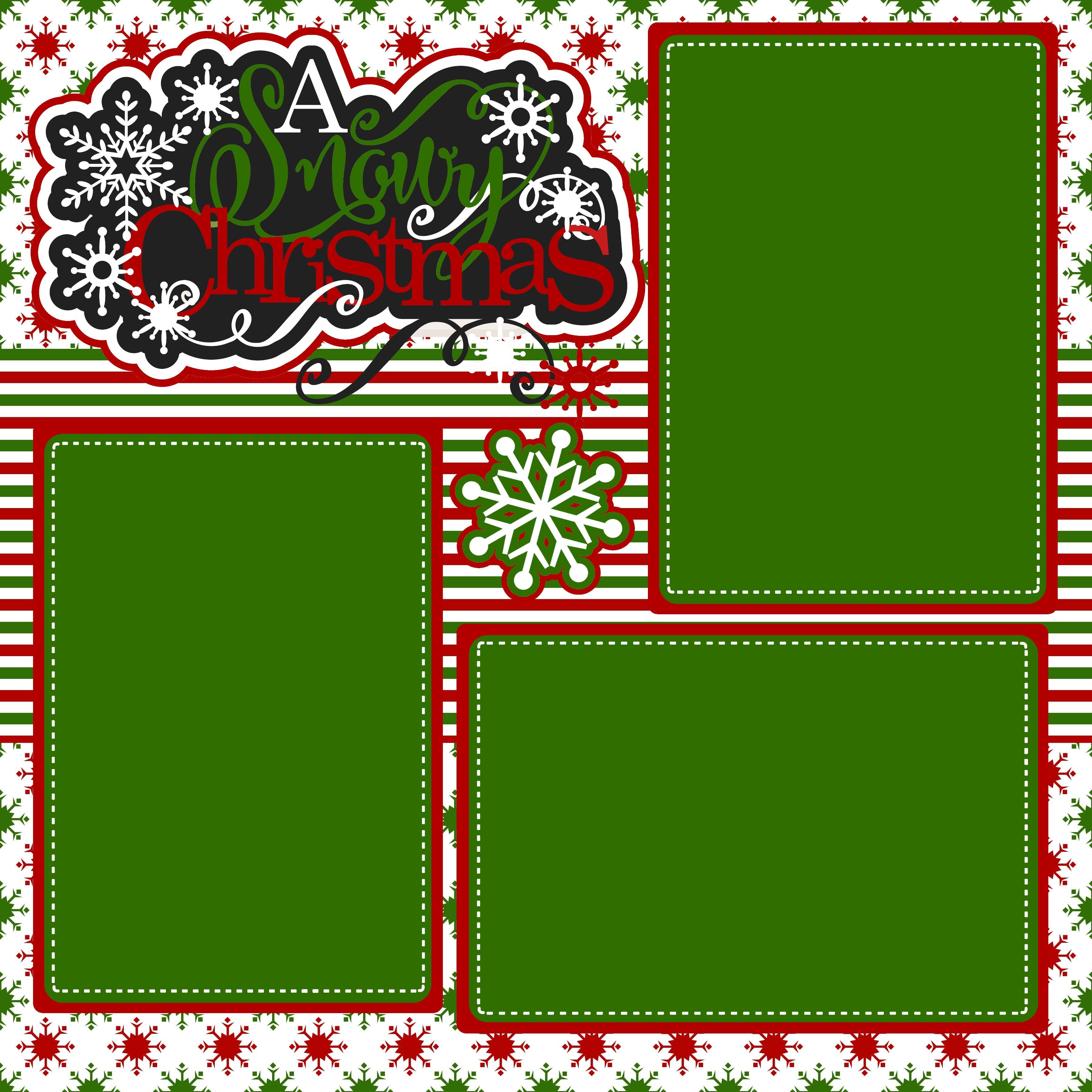 A Snowy Christmas (2) - 12 x 12 Premade, Printed Scrapbook Pages by SSC Designs - Scrapbook Supply Companies