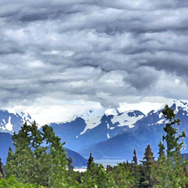 Alaska Adventure Collection Watercolor Right 12 x 12 Scrapbook Paper by Scrapbook Customs