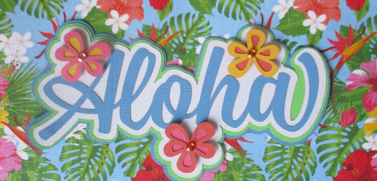 Aloha Title Fully-Assembled 3 x 9 Laser Cut Scrapbook Embellishment by SSC Laser Cuts