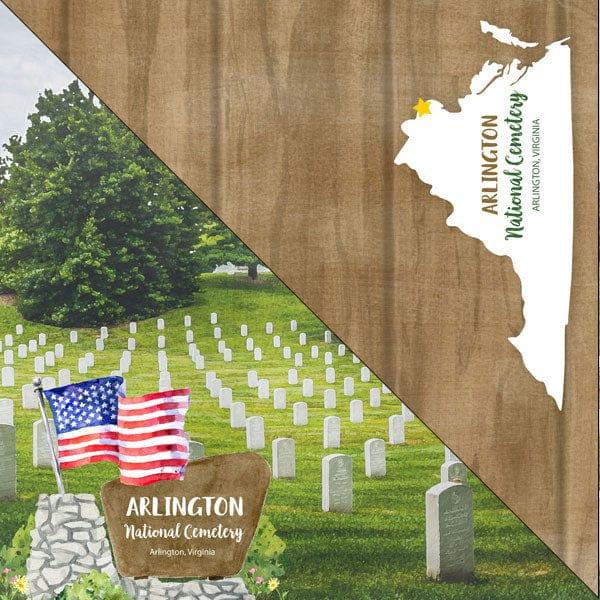 National Park Collection Virginia National Cemetery Arlington 12 x 12 Double-Sided Scrapbook Paper by Scrapbook Customs - Scrapbook Supply Companies