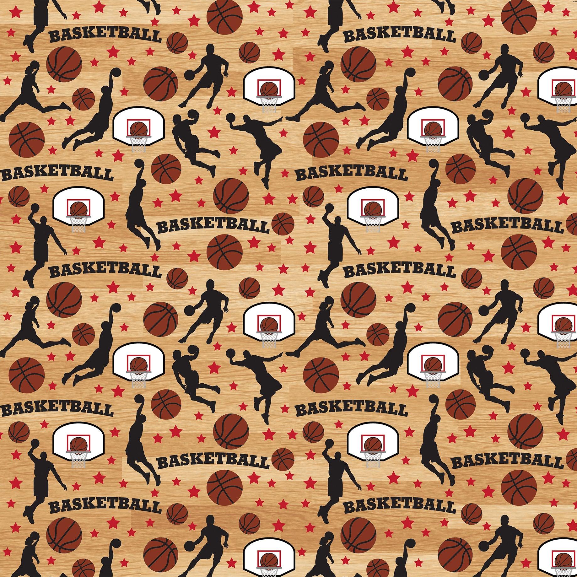 Basketball Collection Nothing But Net 12 x 12 Double-Sided Scrapbook Paper by Echo Park Paper - Scrapbook Supply Companies
