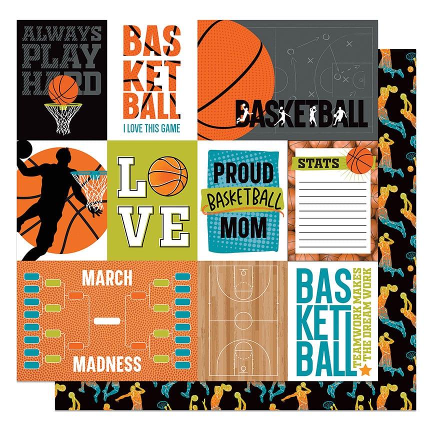 MVP Basketball Collection Cut Aparts Boy12 x 12 Double-Sided Scrapbook Paper by Photo Play Paper - Scrapbook Supply Companies