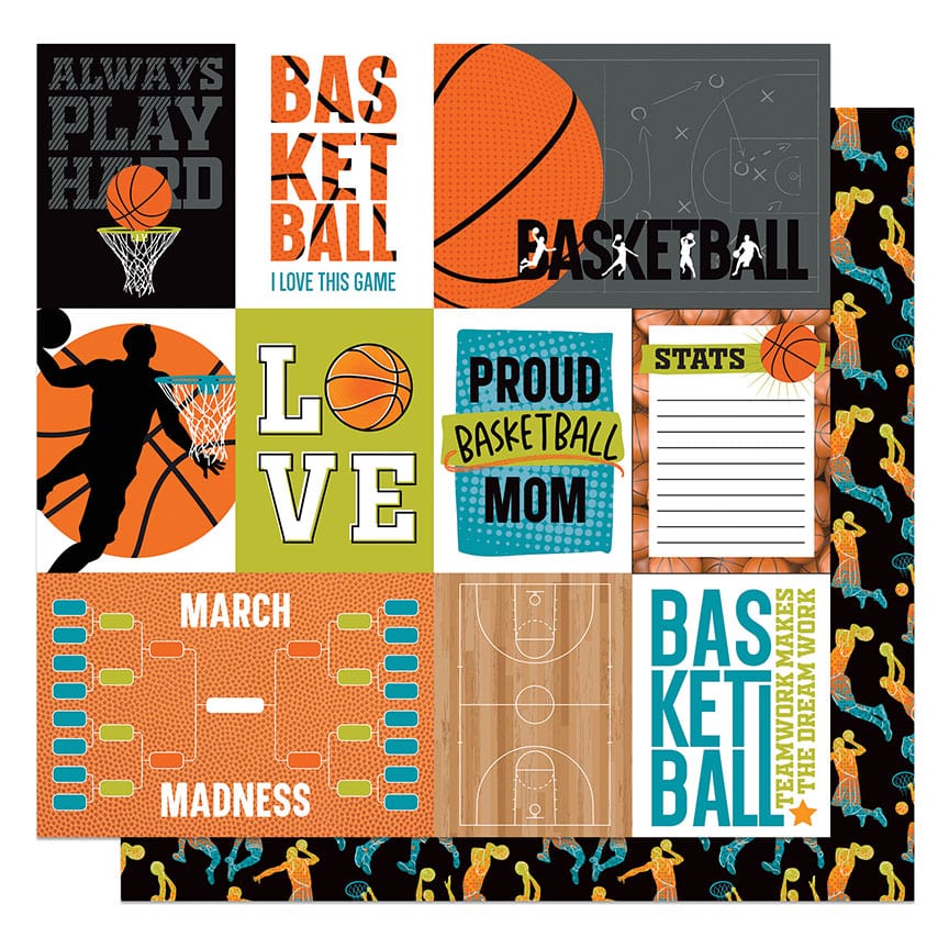 MVP Basketball Boy Collection 12 x 12 Paper & Sticker Collection Pack by Photo Play Paper