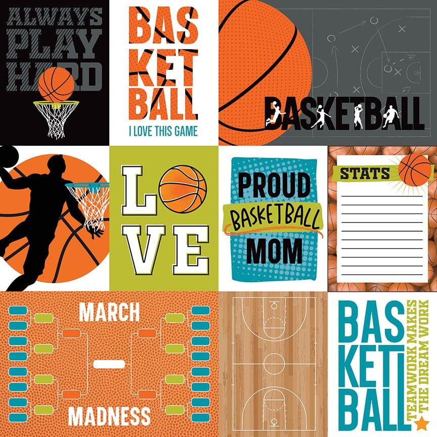 MVP Basketball Collection Cut Aparts Boy12 x 12 Double-Sided Scrapbook Paper by Photo Play Paper - Scrapbook Supply Companies