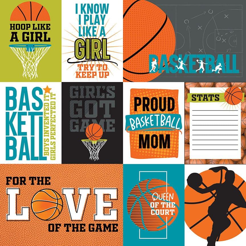 MVP Basketball Collection Cut Aparts Girl 12 x 12 Double-Sided Scrapbook Paper by Photo Play Paper - Scrapbook Supply Companies