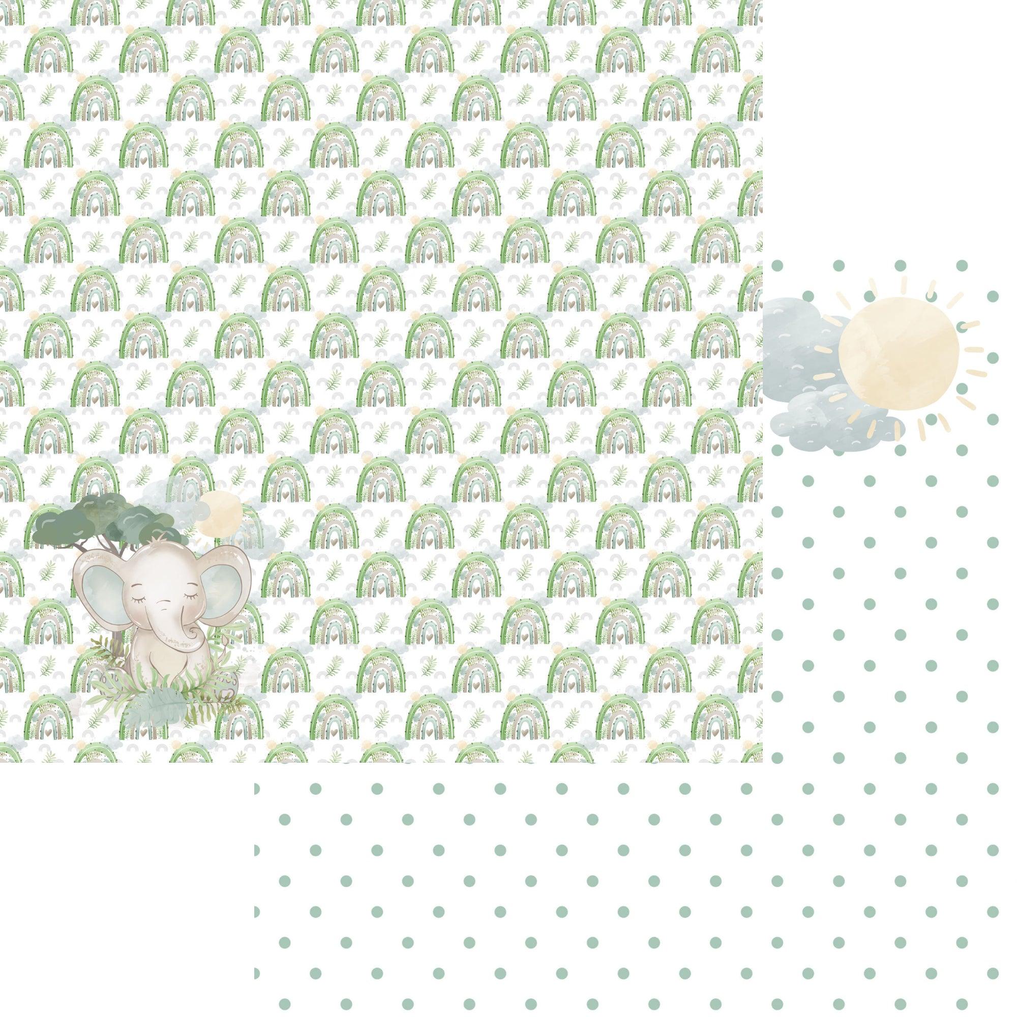 Baby Elephant Collection Rainbows 12 x 12 Double-Sided Scrapbook Paper by SSC Designs