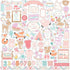 Hello Baby Girl Collection Elements 12 x 12 Scrapbook Sticker Sheet by Echo Park Paper - Scrapbook Supply Companies