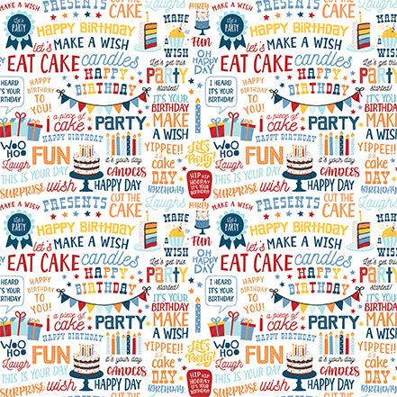 Birthday Boy Collection Yippee 12 x 12 Double-Sided Scrapbook Paper by Echo Park Paper - Scrapbook Supply Companies