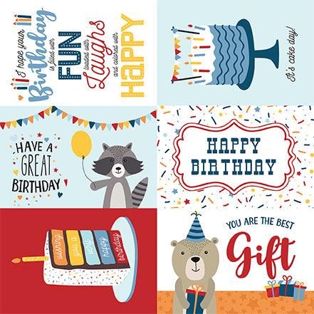 Birthday Boy Collection 6 x 4 Journaling Cards 12 x 12 Double-Sided Scrapbook Paper by Echo Park Paper - Scrapbook Supply Companies