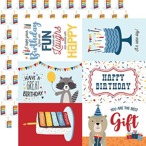 Birthday Boy Collection 6 x 4 Journaling Cards 12 x 12 Double-Sided Scrapbook Paper by Echo Park Paper - Scrapbook Supply Companies
