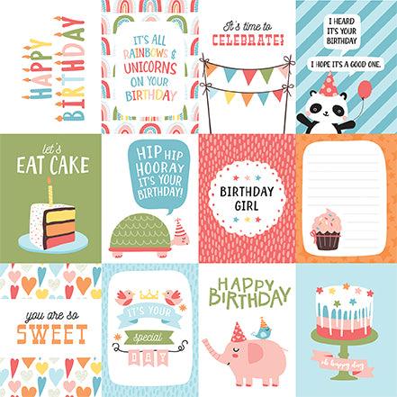 Birthday Girl Collection 3 x 4 Journaling Cards 12 x 12 Double-Sided Scrapbook Paper by Echo Park Paper - Scrapbook Supply Companies